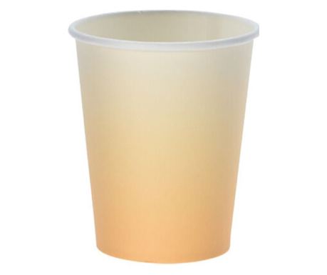 Sada 10 sklenic Excellent Houseware, kraftový papír, 9x7 cm, 250 ml, oranžová
