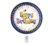 Multicolor Happy Birthday papírtányér 8 db-os 20 cm FSC