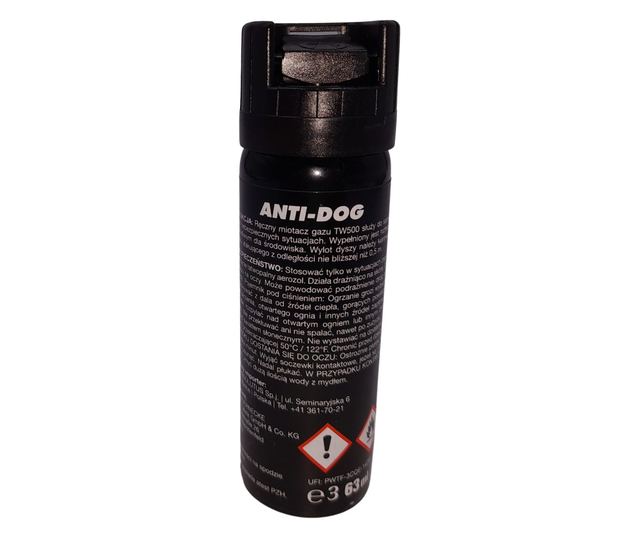IdeallStore® sprej za papar, Tier Defence, raspršivač, samoobrana, 63 ml, crna