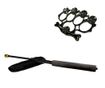 Set fleksibilni teleskopski štap crni 47 cm + kutija, crna rozeta lubanje
