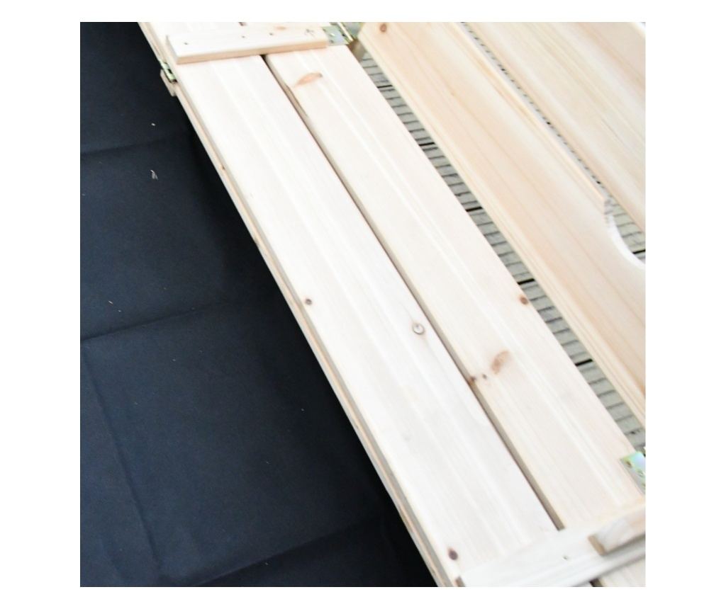 Velké dětské pískoviště s lavičkami a skládacím víkem GINGER HOME 157x157x21cm, dřevěné - 5