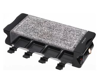 Gratar electric Raclette MICHELINO 74384, piatra naturala din granit, 1200 W, 8 tigai antiaderente, baza din otel inoxidabil