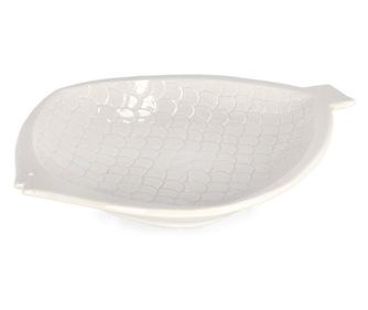 Set 6 belih porcelanastih pladnjev Fish 22,7x18,3x3 cm