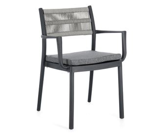 4 darabos szürke Alvin kerti szék szett 59,5x52,5x82 cm