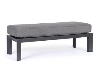 Klupa od aluminija i tekstila antracit sive boje Hendrix 120x45x41 cm