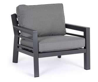 Alumínium textil szürke antracit Hendrix 80x85x88 cm 2 db fotel szett