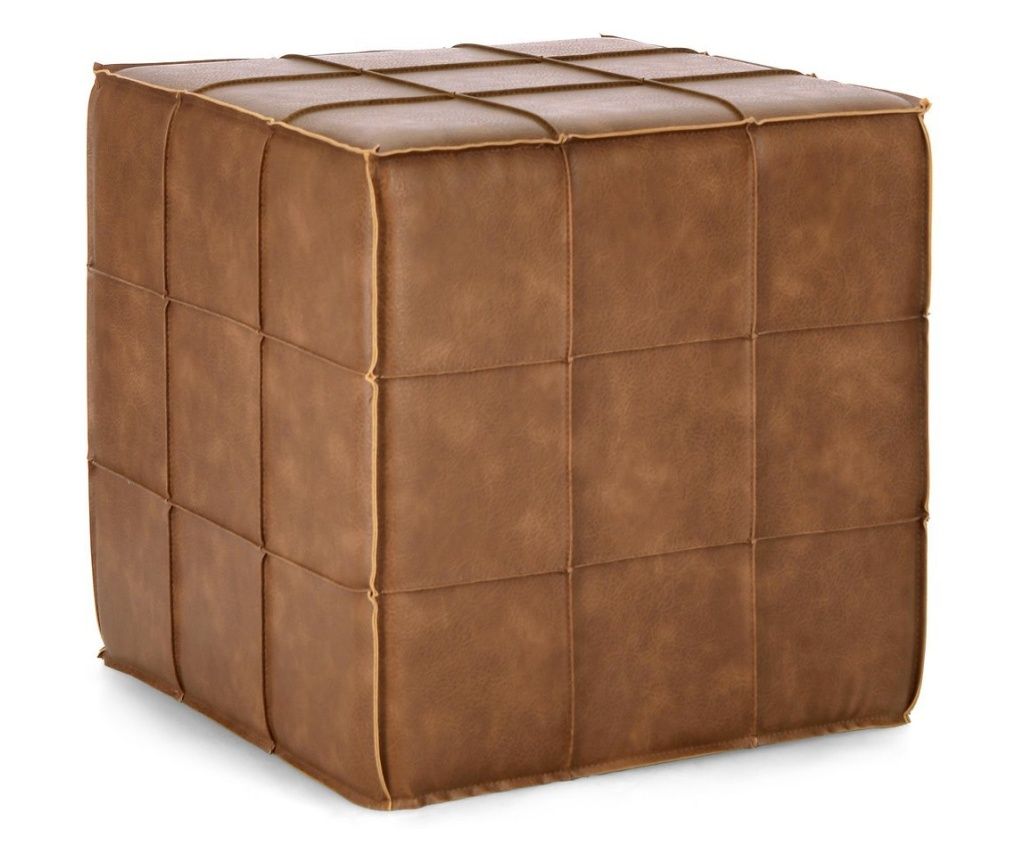 Larisa Brown tabure iz umetnega usnja 43x43x43 cm