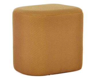 Mustár sárga textil MDF puff Darya 43,5x37x42 cm