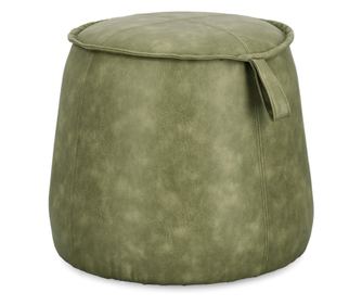 Zöld Rudina műbőr MDF puff 52x44 cm