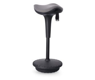 Állítható magasságú fekete acél szürke szövet Caleb bárszék 34x65,5/83,5 cm