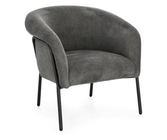 Camila fekete acél és sötétszürke szövet karosszék 71x70x70,5 cm