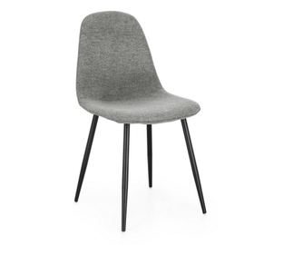 4 darabos Irelia fekete acél és szürke szövet szék szett 44x53x84 cm