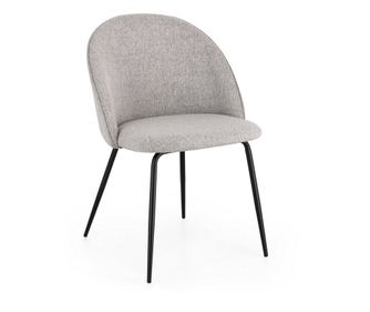 4 darabos Tanya fekete acél és szürke szövet szék szett 51x54x77 cm