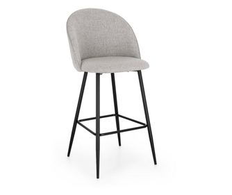 2 darabos Tanya bárszék szett, fekete acél, szürke szövet, 51x52x107 cm