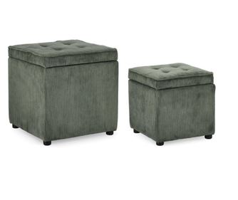 Dylan zöld textil puff szett 35x35x35 cm 45x45x45 cm
