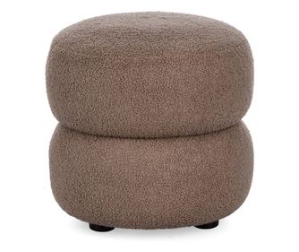 Fekete fa puff barna hurkolt textil Gabby 41x39 cm