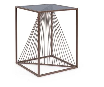 Espiral Τραπεζάκι Σαλονιού Ατσάλι Μαύρο Γυαλί 40x40x56 εκ.