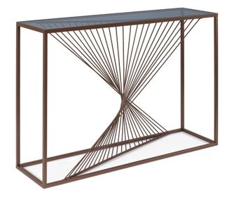 Konzola oceľ sklo čierna Espiral 107x30.5x79 cm