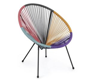 4 darab fekete acél szék, többszínű textil Parker 72x78x89 cm