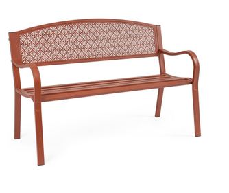 Klupe za vrt od čelika ciglene boje Lizette 123x55x84 cm