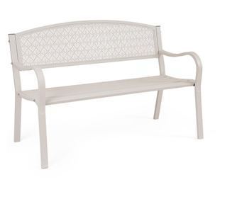 Klupe za vrt od čelika bež Lizette 123x55x84 cm