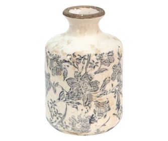 Vaza flori ceramica bej gri 11x17 cm