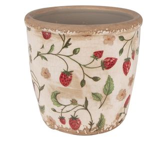 Višebojna keramička tegla za cvijeće u obliku jagode, 14x13 cm