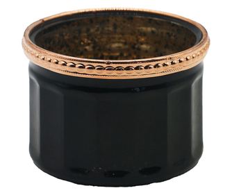 Set od 2 držača za svijeće od crnog i zlatnog stakla 8x6 cm