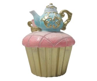 Διακοσμητικό cupcake από πολυρητίνη πολύχρωμο 8x11 εκ.