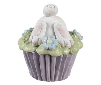 Διακοσμητικό Πάσχα Πολύχρωμο Cupcake από πολυρητίνη 11x12 εκ.