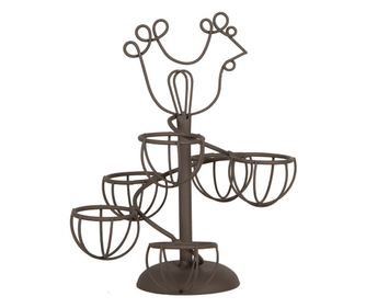 Rjav kovinski držal za jajca 17x23 cm