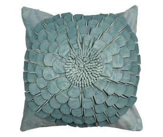 Декоративна калъфка за възглавница зелен текстил Flower 45x45 см