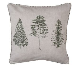 Bézs és zöld fenyőfa pamut párnahuzat 40x40 cm