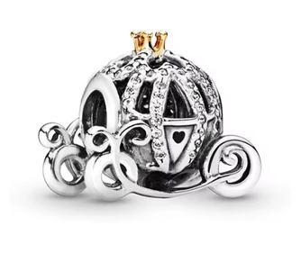 Charm Caleasca cu coronita, din Argint
