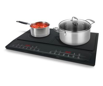 Plita cu inductie MICHELINO 74301, 2 zone, 2000+1500 W, control digital, 8 niveluri de incalzire