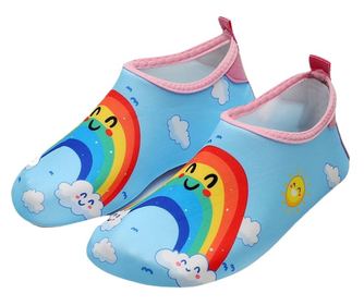 THK® Kids Beach Kindergarten Slippers, για χρήση στο νερό ή στο γυμναστήριο, Rainbow, μέγεθος 32-33 EU, 7-8 ετών, 19cm