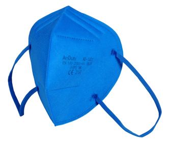 Μάσκα γαλάζια, μπλε FFP2, μοντέλο AD-1001, 5 στρώματα, συμβατή με CE 2163, σε ατομική συσκευασία