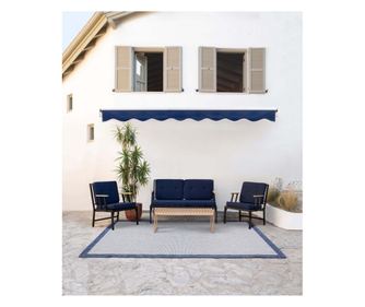 Fotoliu de grădină, culoare albastru închis, 600301