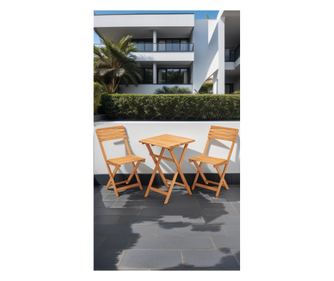 Set de mese și scaune de grădină (3 piese), culoare maro, MY001