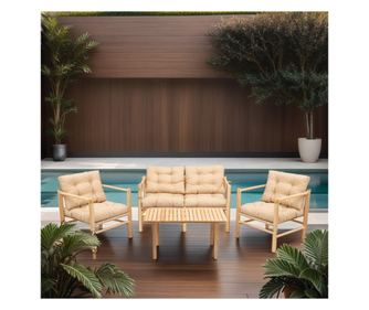 Set mobilier de grădină - masă și scaune (4 bucăți) Ismael
