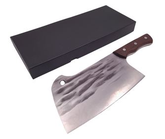 IdeallStore® kuharska sekača, ročno izdelana, Destiny Kitchen, 32 cm, nerjaveče jeklo, 890 g, rjava