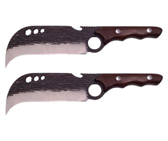 Komplet dveh mesarskih nožev IdeallStore, ročno delo, Claw of Osaka, 27,5 cm, rjava, usnjena nožnica