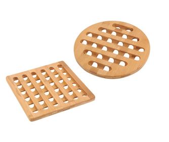 Set 2 suporturi pentru oala Excellent Houseware, bambus, 20x0.8 cm, maro