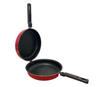 Ibili-Venus dvojitá pánev s odnímatelnými držadly, hliník, 24x10 cm, červená