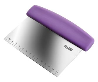 Racleta aluat Ibili-Professional, otel inoxidabil18/10/plastic, 16x12.5 cm, argintiu/mov