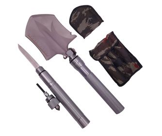 Večnamenska lopata IdeallStore®, Hunting Society, 8 v 1, nerjaveče jeklo, 62 cm, srebrna