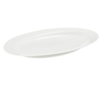 Platou oval 35.5x21cm, portelan, alb, AMBITION Aura White