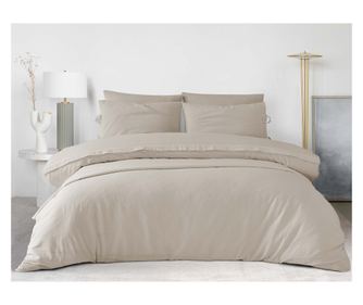 Dvojni komplet posteljnine, Majoli Bahar Home Collection, 100% bombaž z čipkasto vezenino, 4 kosi (prevleka za odejo 200x220 cm,