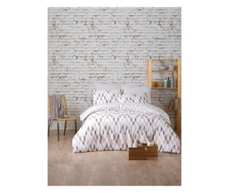 Lenjerie de pat dublu, Majoli Bahar Home Collection, 100% bumbac ranforce, 144 TC, 4 piese(cearsaf de pilota 200x220cm, cearsaf