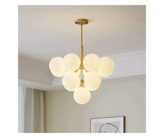 Lustra RFAN, Model 5071-13, Cu Abajururi, 13 X E27, Auriu/Alb